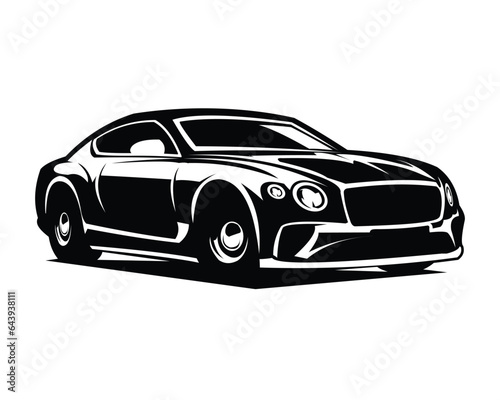 bentley mulsanne car. front view with style, legend car vector design. isolated white background view from side. best for logos, badges, emblems