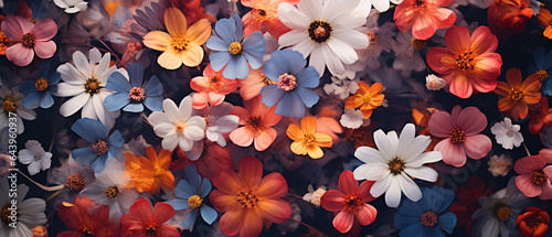 Tapeta kwiatowa - kolorowe tło z pięknych roślin. 