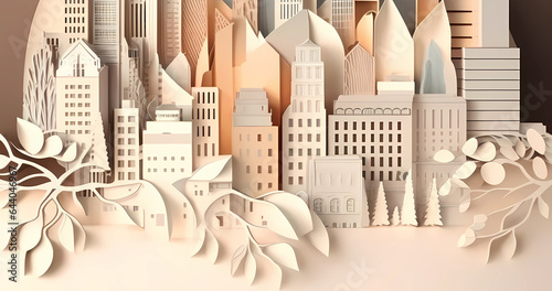 Beautiful 3d art in paper cut style city art