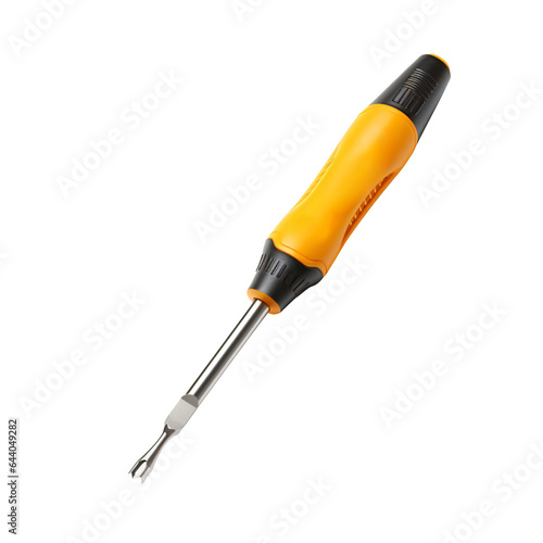 screwdriver with rubber grip isolated on transparent background