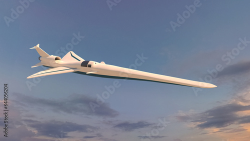 Ilustration of a modern supersonic aircraft