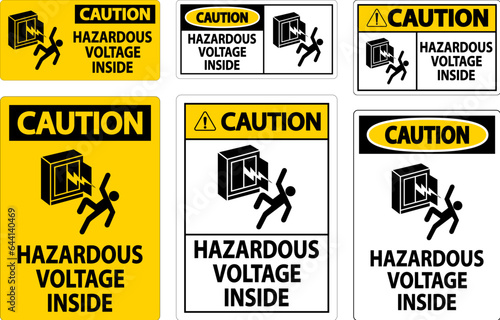 Caution Sign Hazardous Voltage Inside