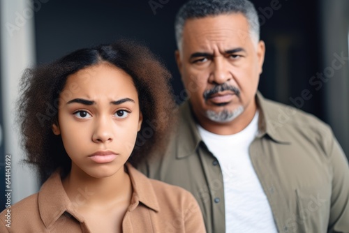 confused mixed race girl upset her dad broke the news he got a job transfer