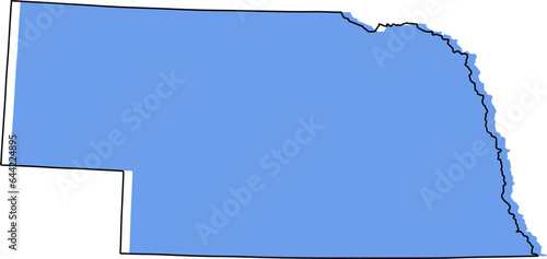nebraska map, nebraska vector stylized, nebraska outline stylized, nebraska