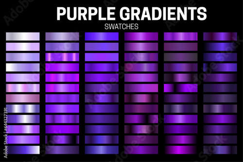 Purple Color Gradient Collection of Swatches.