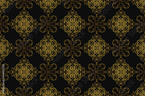 Black and gold art deco seamless pattern design