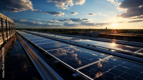 photovoltaic solar panels in an ecological and sustainable environment