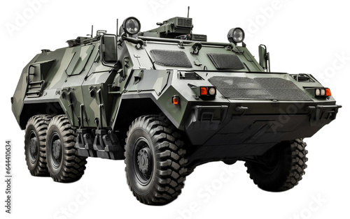 Armored Personnel Carrier APC Isolated on Transparent PNG Background, rendering. Generative AI