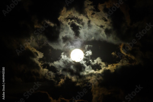 Super Blue Moon August 2023, moon with clouds
