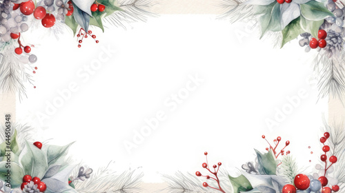 A gracefully decorated Christmas frame, left blank intentionally to allow you to insert your custom text, offering an elegant and versatile solution for personalizing your festive greetings or message