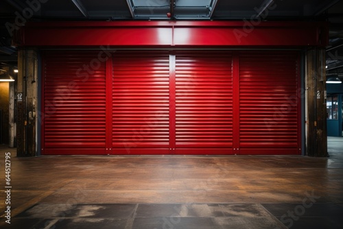 Roller door security door or security shutter with automatic system. Generative AI.