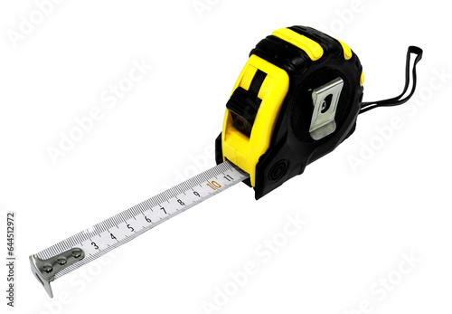 Construction measuring tape on a white background. Roulette