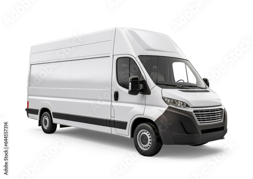 White delivery van isolated from the background