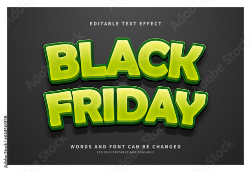 Editable text effect, Black Friday style green