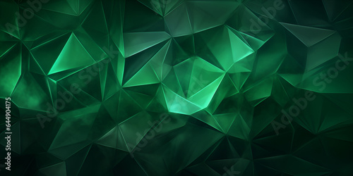 green background, Green crystal background with triangles. 3d rendering, Enchanting Green Crystal Background, generative Ai