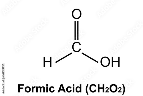 Chemical structure of Formic acid (CH2O2)