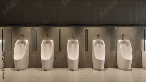 Public toilet urinal background, 3d rendering