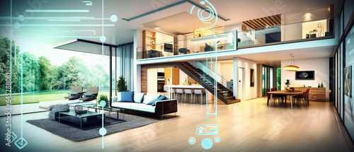 Modern smart home management system using augmented reality , Smart building. generative ai