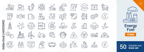 Energy icons Pixel perfect. Industry, power, factory, ....