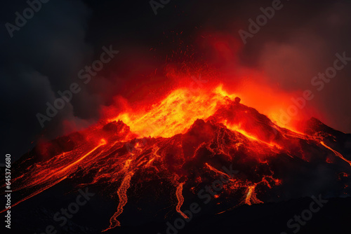 Volcanic Fury: Flames Against the Night