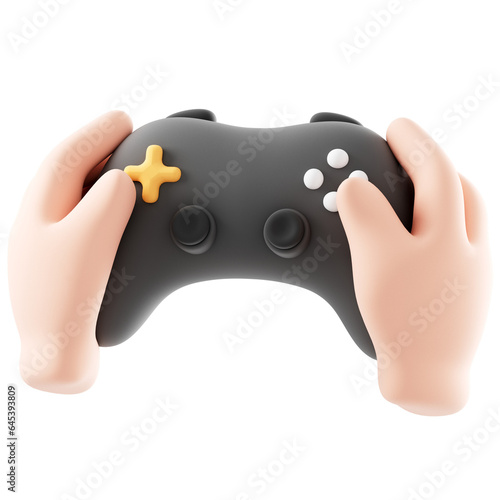Handheld Game controller or joystick game console on isolated white background. gaming concept. 3d rendering