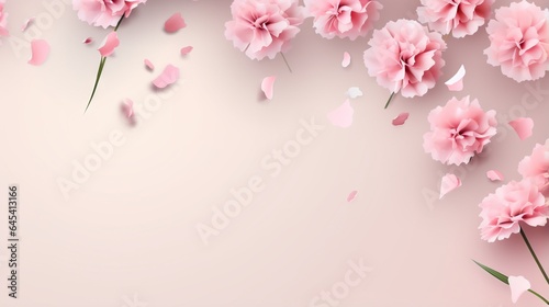  a pink background with pink flowers and petals on the petals. generative ai