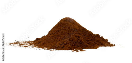 pile of ground coffee isolated