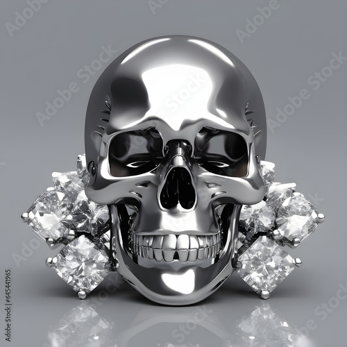 Silver diamond skull