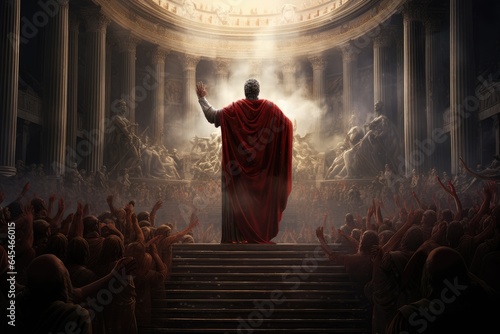 The Triumph of Julius Caesar: A Momentous Scene Portrays His Proclamation as Dictator, Shaping History's Course 