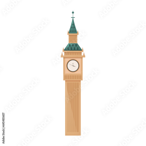 MobileBig ben - watchtower vector illustration, big ben flat icon, UK, London