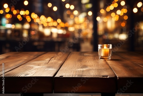 Beer style- bottle, beer in the glass and covers on wooden table. Free space for text. Top view