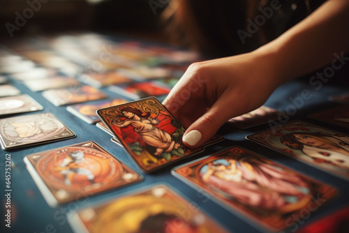 Astrologer calculates natal chart and makes a forecast of fate.Tarot cards. Esoteric background. Fortune telling, tarot predictions. Generative AI