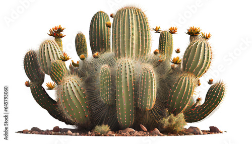 Saguaro cactus, Carnegiea gigantea, Iconic desert plant of the Southwest. 3d render, cutout