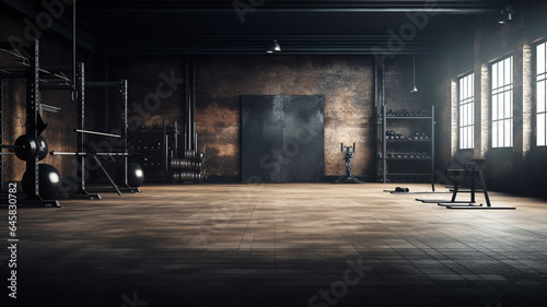 empty gym interior. 3 d illustration, 3 d rendering