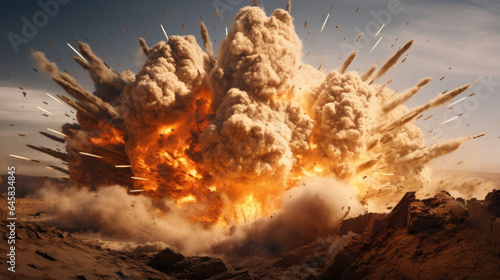 A powerful explosion unleashes a shockwave, shattering everything in its path and leaving behind a wasteland of rubble.