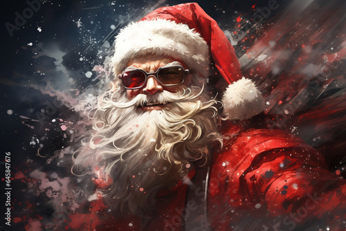 Santa Claus goes extreme - Christmas concept illustration