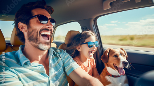 週末ドライブ〜親子の笑顔と愛犬の絆
