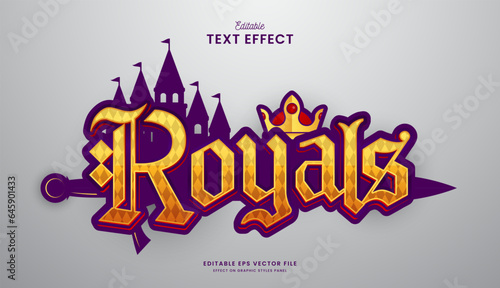 decorative royal kingdom editable text effect vector design