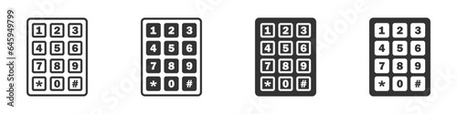 Number pad icon. Vector illustration. 