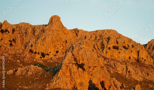Panorama del Monte Albo Baronie al tramonto Siniscola. Provincia di Nuoro, Sardegna. Italy