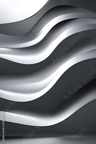 3D wavy white background, Generative by AI