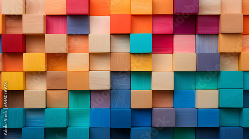 multi color background of wooden blocks