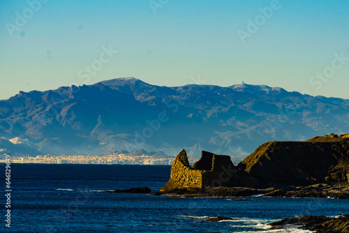 Rocky coast of Villaricos, Almeria Spain
