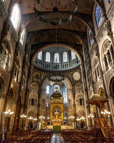 Paris, France - May 28, 2023: Interior of the Saint Augustin church, Paris, France