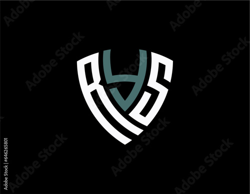 RYS creative letter shield logo design vector icon illustration