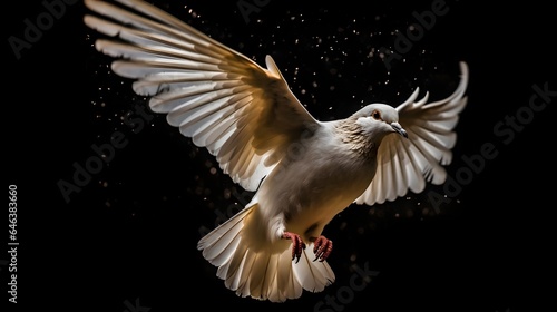 A beautiful stargazing white dove. Created with Generative AI Technology