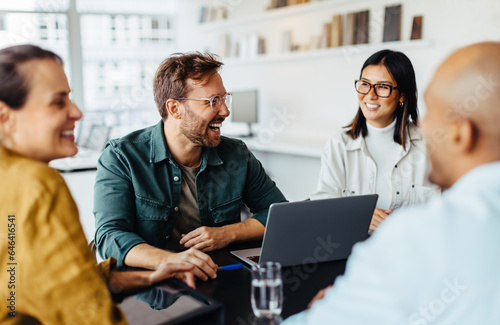 Diverse business people having a team meeting in an office