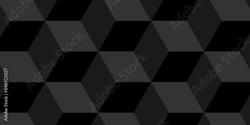 Background Black and white cube geometric seamless background. Seamless blockchain technology pattern. Vector iilustration pattern with blocks. Abstract geometric design print of cubes pattern.