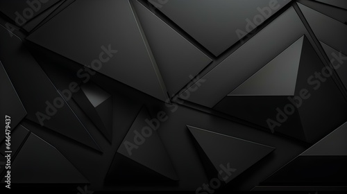 Abstract 3D Background of triangular Shapes in black Colors. Modern Wallpaper of geometric Patterns 