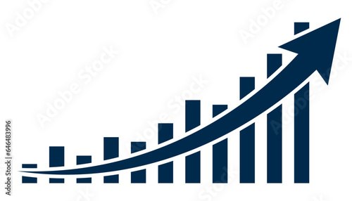 Graph diagram up icon, business growth success chart with arrow, business bar sign, profit growing symbol, progress bar symbol, growing graph icons – stock vector